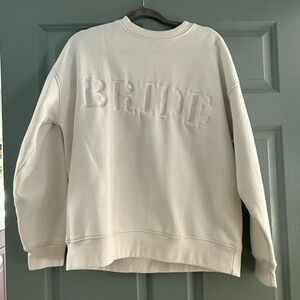 White 'Bride' Crew Neck Sweater